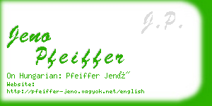 jeno pfeiffer business card